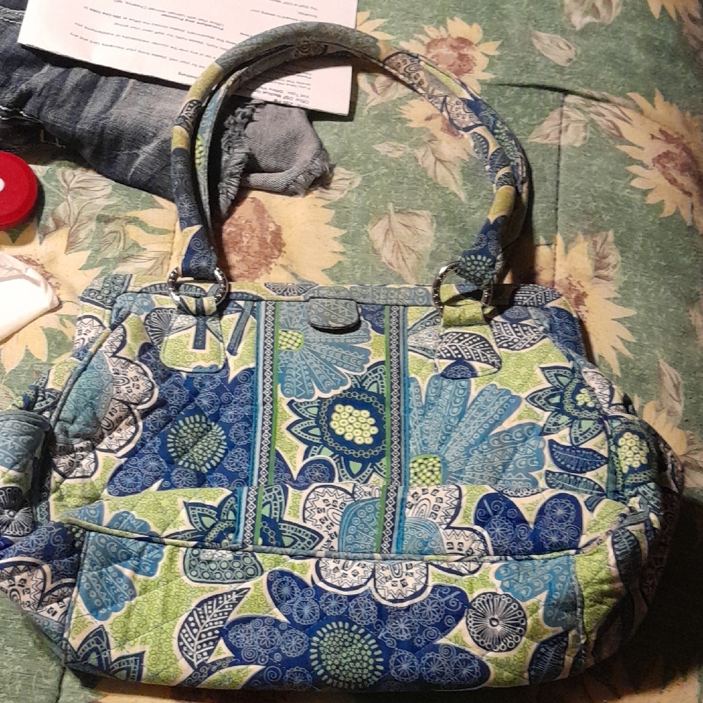 Vera Bradley Floral Blue and Green Women's Bag